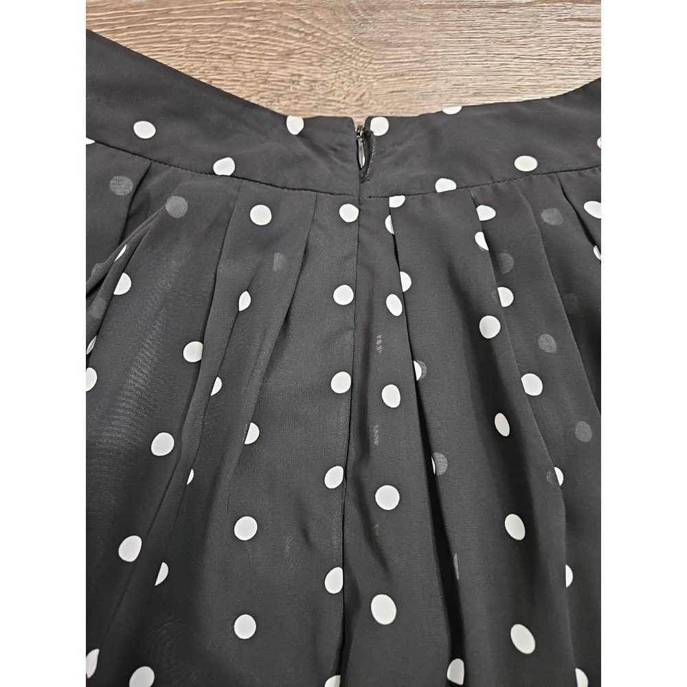 Worthington Women's Petite Size 6 Black Polka Dot pleated midi skirt, - Picture 8 of 8